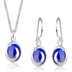 Elli Dames Sieraden Set dames lapis lazuli edelsteen paars in 925 sterling zilver