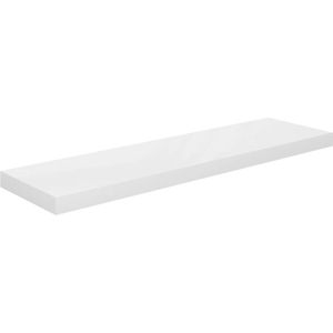 vidaXL Wandschap Zwevend Hoogglans Wit 90x23,5 cm Wandplank - Zwevende Plank - Decoratief Wandrek - Opbergplanken - Mdf Wandplank