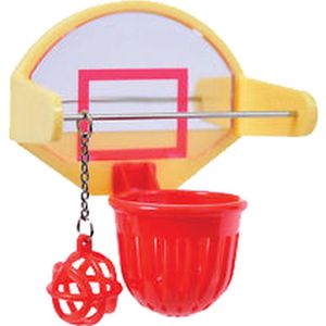 JW Birdie basketbal - Parkieten speelgoed - Vogelspeelgoed - Geel/Rood - Kunststof - 13 cm