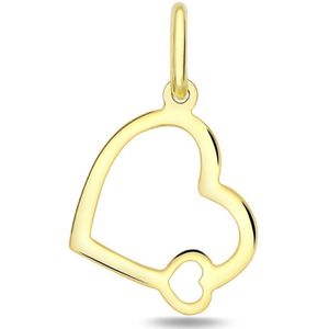 Juwelier Zwartevalk 14 karaat gouden hart hanger - 14.279