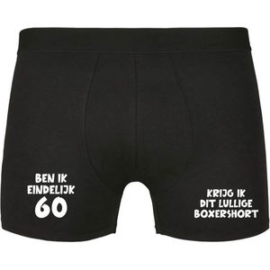 Ben ik eindelijk 60, krijg ik dit lullige boxershort Heren Boxershort - verjaardag - jarig - 60e verjaardag - feest - onderbroek - grappig