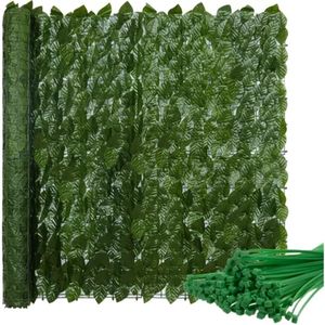 kunsthaag klimop - kunsthaag balkon - 300 x 50 cm - Groene haag kunststof - Kunst klimop afscheiding - Klimopmat kunstplant - Haag zonder onderhoud - Decoratief tuinscherm