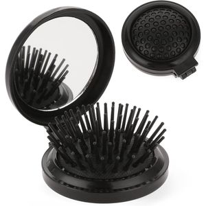 Opvouwbare Haarborstel met Spiegel - Draagbaar en Compact - 1 stuk - Diversen Kleur