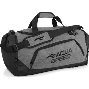 Aqua Speed Duurzame Lichtgewicht Sporttas / Zwemtas - Grijs - Maat L (55x26x30 cm) - 42L - Hoogwaardig Polyester