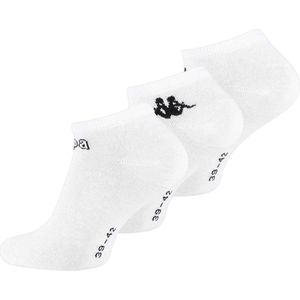 Kappa - Enkelsokken - Sneakersokken - Korte sokken - 3 Pack - Wit - Maat 39-42
