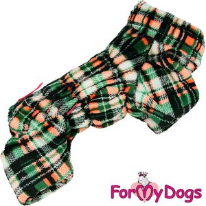 ForMyDogs honden kleding, pyjama voor reuen , maat 18 rug lengte 36cm, van heerlijk zacht fleece .