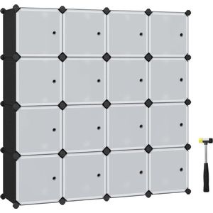 White-label® Dressing Kasten - Kledingkast - Kledingkasten Slaapkamer - Organizer - Zwart met Wit