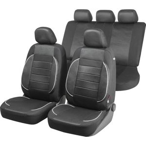 Auto stoelbeschermer Rover met Zipper ZIPP-IT Premium Autostoelhoes, set, 2 stoelbeschermer voor voorstoel, 1 stoelbeschermer voor achterbank zwart