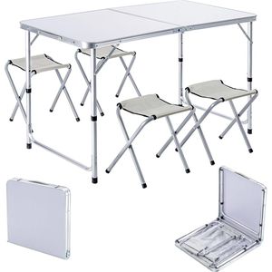 Campingmeubelset met Inklapbare Tafel en Stoelen - Multifuntioneel en Verstelbaar voor Camping