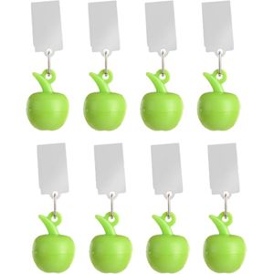 Esschert Design Tafelkleedgewichten appels - 8x - groen - kunststof - voor tafelkleden en tafelzeilen