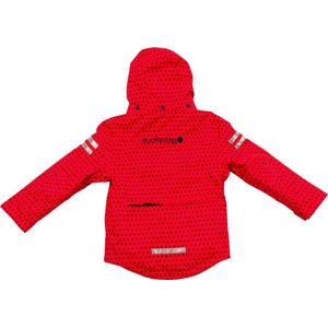 Ducksday - jas – 3-in- 1 jas - regenjas - waterdicht - winddicht - unisex – Rood - 12 jaar - valt groot - 4 seizoenen