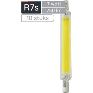 Avide R7s LED Staaflamp 118mm - 7W 220-240V - 4000K - 700lm - LED Lampjes Insteek - Wit licht - Vervangt 54W lamp - 10 stuks