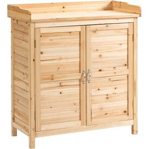 GTB® Hout Tuinberging - Tuinkast - Opbergdoos - Beige - 40cm x 83cm x 92cm