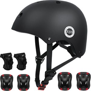 Beschermingsset voor kinderen, beschermers, inlineskates, kniebeschermerset met helm voor inlineskates, skateboard, fiets, rolschaatsen