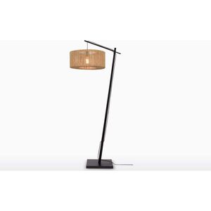 GOOD&MOJO Vloerlamp Iguazu - Bamboe Zwart/Jute - 73x50x176cm - Scandinavisch,Bohemian - Staande lampen voor Woonkamer - Slaapkamer