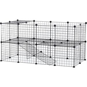 Ren voor kleine huisdieren - Konijnenren - Cavia ren - Hamster ren - Dierenverblijf - Zwart - 146 x 73 x 73 cm