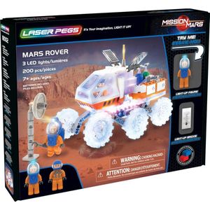 Brickkies® Laserpegs, OP=OP, Constructie (blokken) Bouwset, Mars Rover met 3 led lights, Artikelnr 18002