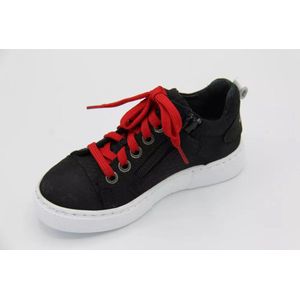 Track Zwarte sneaker witte streep rode veter 5 (Maat - 34, Kleur - Off white)