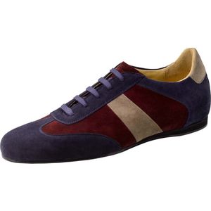 Werner Kern 28061 Bari Heren Dansschoenen met Uitneembaar Voetbed - Danssneakers Heren - Suede - Ballroom, Social, Latin, Salsa - Werner Kern - Beige Blauw Rood - 38 2/3