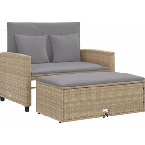 vidaXL-Tuinbank-2-zits-met-kussens-poly-rattan-beige