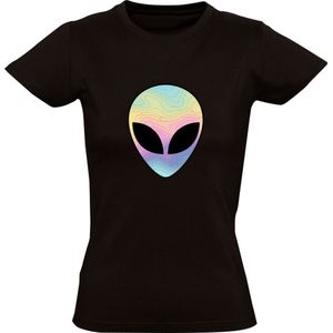 Alien Kleurrijk Hoofd Dames T-shirt - buitenaards wezen - ruimtevaart - ufo - mars - astronaut - heelal - cadeau