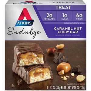 Atkins | Endulge | Caramel Nut Chew | Doos | 5 x 34g | Koolhydraatarm eten doe je zó!
