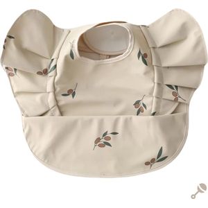 Rammelaar&Co Slabber Olive - Slabber voor Baby's - Olijfpatroon - Olijfmotief - Trendy