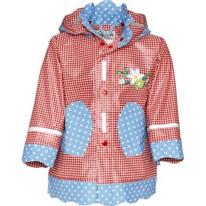 Playshoes Regenjas Kinderen Ruitjes & Stippen - Rood/Blauw - Maat 80