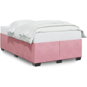 vidaXL - Bedframe - fluweel - roze - 120x200 - cm