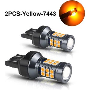 VCTparts High Power T20 LED Lamp Bol - Oranje / Amber Geel (set) 7443 W21/5W 3030SMD