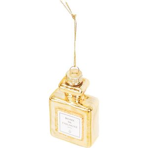 Housevitamin Kerst Ornament - Parfum - Kerstbal - Glas - Goud - 5x2,5x9cm