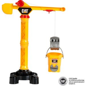 Klein Toys Cat bouwkraan - 42 cm hoog - incl. silo en grijper - geel zwart