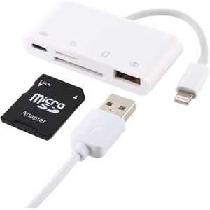 USB 3.0 / SD / Micro-SD (TF) kaart lezer adapter kabel - geschikt voor iPhone en iPad - Wit - Provium