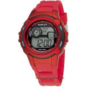 Nowley 8-6236-0-1 digitaal horloge 40 mm 100 meter rood