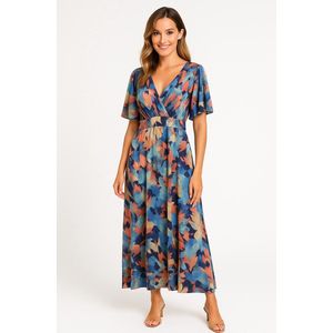 JIMI FEI PARIS – Maxi Jurk Blue Mirage – One Size – Valt Zwierig en Elegant