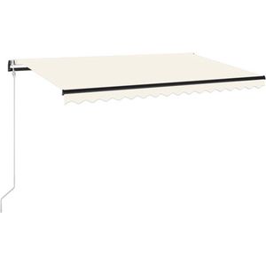 vidaXL - Luifel - automatisch - met - LED - en - windsensor - 450x350 - cm - crèmekleur