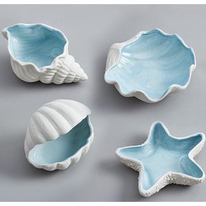 Zee schelp decoratieve opbergschaal en sleutelhouder (19,5 x 12)