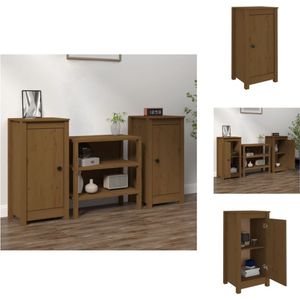 vidaXL Dressoir - Massief grenenhout - 40 x 35 x 80 cm - Honingbruin - Keukenkast