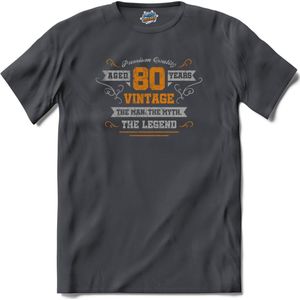 80 Jaar vintage legend - Verjaardag cadeau - Kado tip - T-Shirt - Dames - Mouse Grey - Maat XL