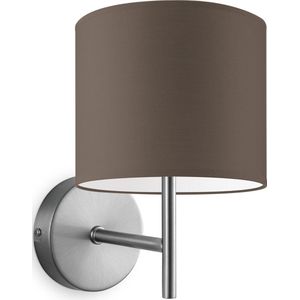 Home Sweet Home wandlamp Bling - wandlamp Mati inclusief lampenkap - lampenkap 20/20/17cm - geschikt voor E27 LED lamp - taupe