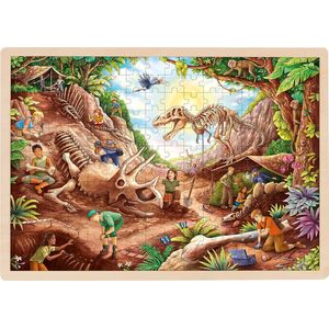Puzzel: OPGRAAFSITE DINOS 46,5x33x1cm, 192-delig, hout, 4+