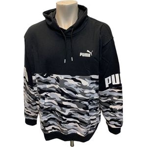 Puma Power Camo Hoodie maat L kleur zwart/wit/grijs