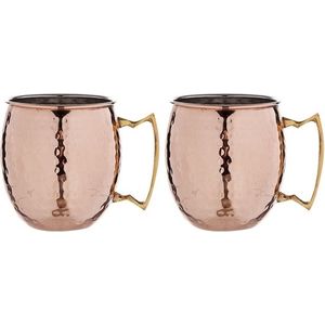 2x Cocktailbeker/cocktailglas Moscow Mule 450 ml koper - Cocktailglazen