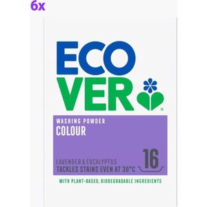 Ecover Waspoeder Kleur Voordeelverpakking 6x 16 Wasbeurten 6x 1,2 kilo