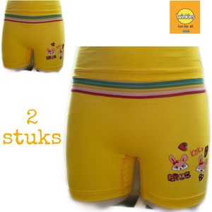 Embrator 2-stuks meisjes Boxershort met opdruk geel maat 98/104