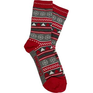 Hoogwaardige Set Kerst Sokken / Kerstsokken | One Size / Unisex | Rood / Grijs