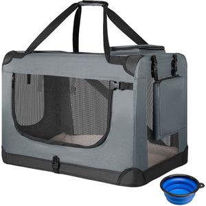 Vouwbare Hondentransportbox / Bench Lassie M - Grijs - 42 x 60 x 44 cm