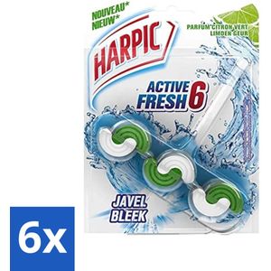 Harpic Active Fresh - Toiletblok - Limoen - Met Bleek - 1 Blok - Voordeelverpakking - 6 stuks
