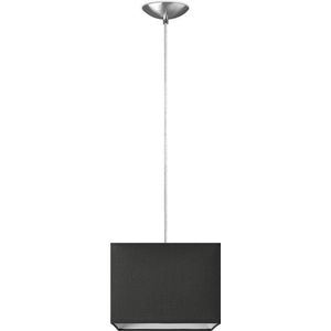 Home Sweet Home hanglamp Block - verlichtingspendel Basic inclusief lampenkap - lampenkap 20/20/15,5cm - pendel lengte 100 cm - geschikt voor E27 LED lamp - antraciet