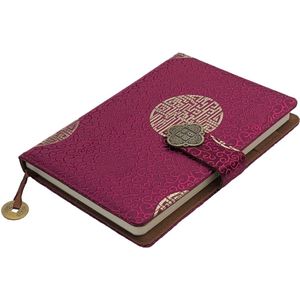 Notebook Chinese Yun Brocade - Journal - Dagboek - Purple - Hardcover met magneet slot - 22 x 15 cm.
